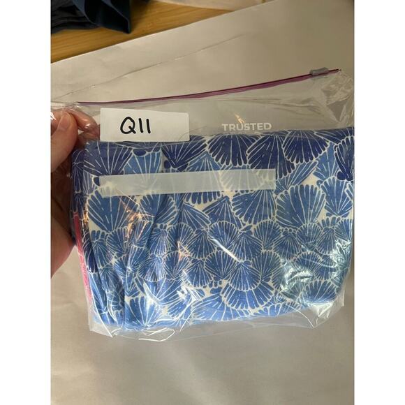 Talbots Women's L Shift Dress Sea Shell Print Pink Blue Knee Length Short Sleeve - Picture 10 of 10